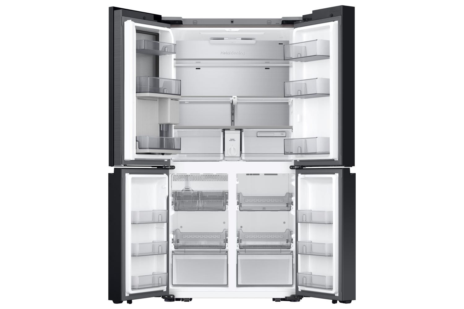 Samsung BESPOKE 36" 22.5 Cu. Ft. Stainless Steel 4-Door Flex French Door Refrigerator with AI Family Hub+ - RF23DB9900QDAC