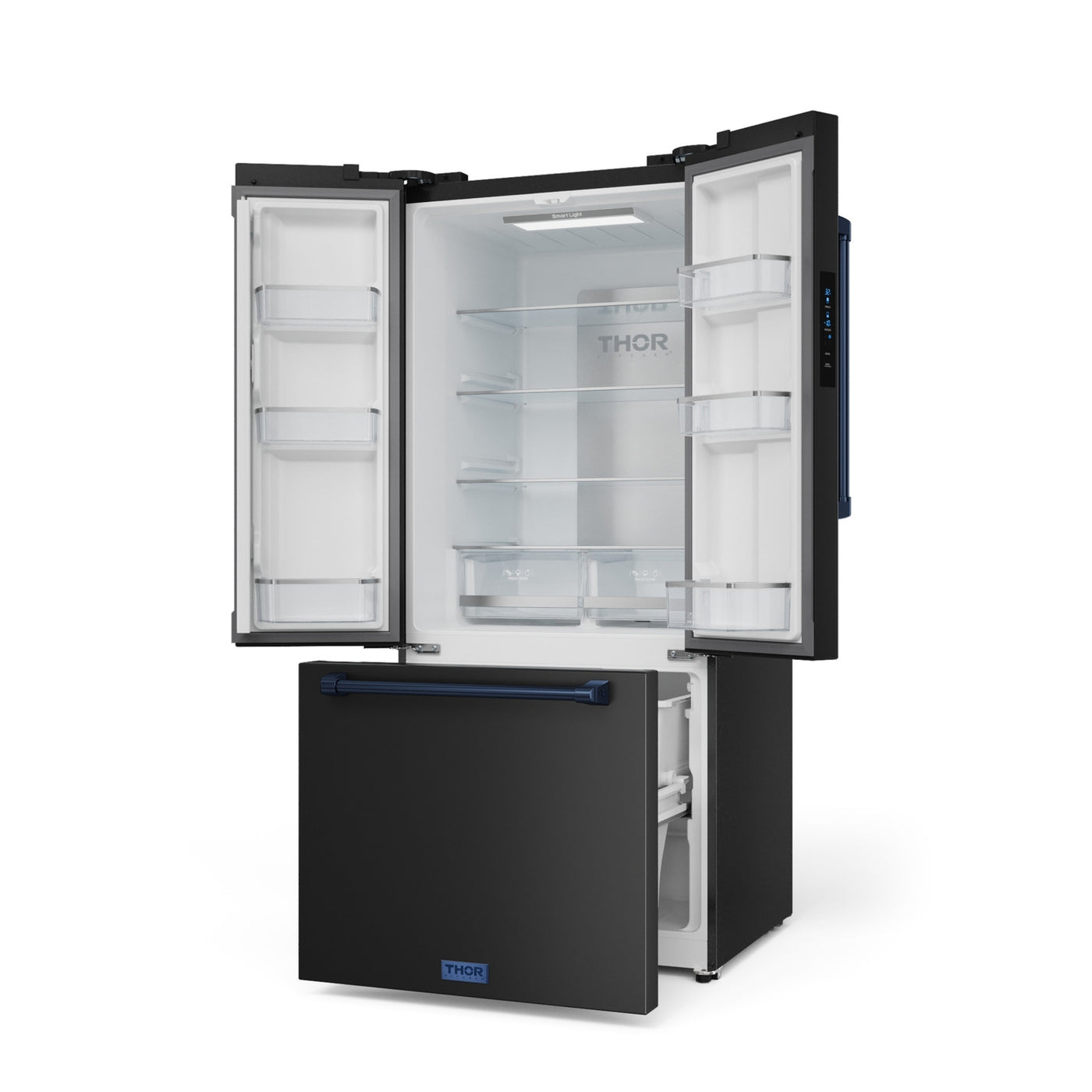 Thor Kitchen Matte Black French Door Counter Depth Refrigerator with Ice Maker| Gordon Ramsay Collection (17.5 cu.ft.) - RF3017FFD00-BLU