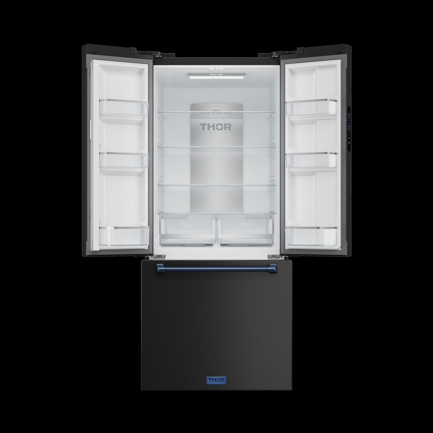 Thor Kitchen Matte Black French Door Counter Depth Refrigerator with Ice Maker| Gordon Ramsay Collection (17.5 cu.ft.) - RF3017FFD00-BLU