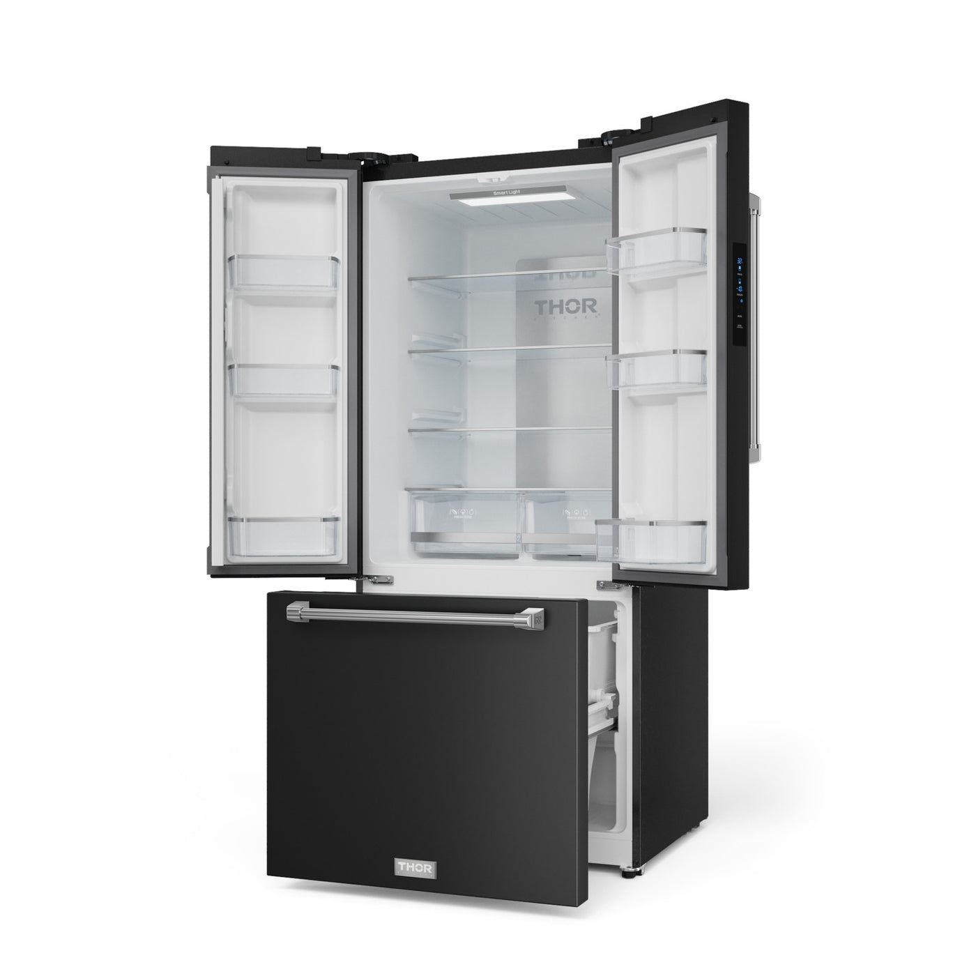 Thor Kitchen Matte Black French Door Counter Depth Refrigerator with Ice Maker|Gordon Ramsay Collection (17.5 cu.ft.) - RF3017FFD00-SS
