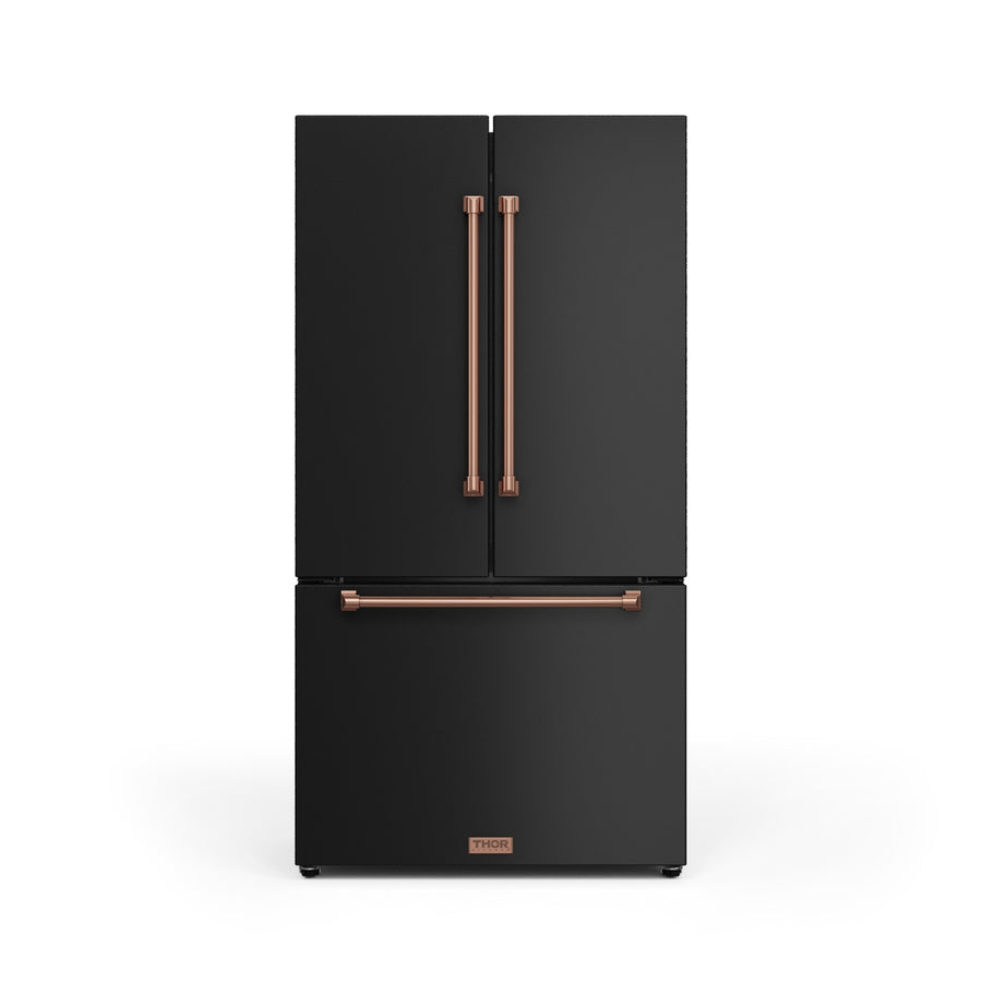 Thor Kitchen - Gordon Ramsay Collection 36" 20.3 Cu. Ft. Matte Black Counter-Depth French Door Refrigerator with Ice Maker - RF3621CTD00-RSG