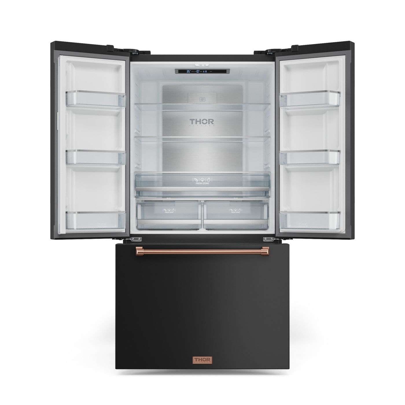 Thor Kitchen Matte Black French Door Counter-Depth Refrigerator with Ice Maker| Gordon Ramsay Collection (20.3 cu.ft.) - RF3621CTD00-RSG