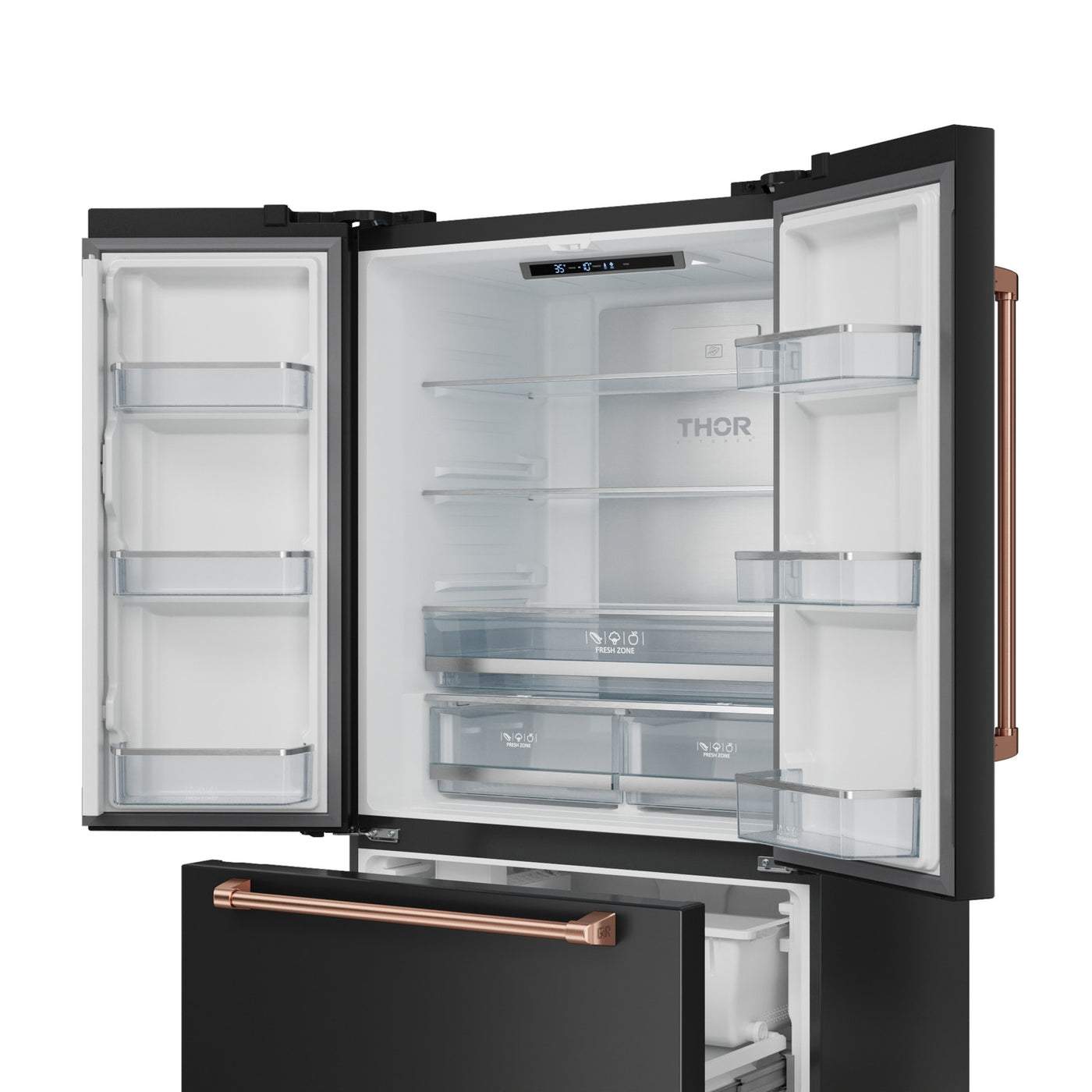 Thor Kitchen Matte Black French Door Counter-Depth Refrigerator with Ice Maker| Gordon Ramsay Collection (20.3 cu.ft.) - RF3621CTD00-RSG