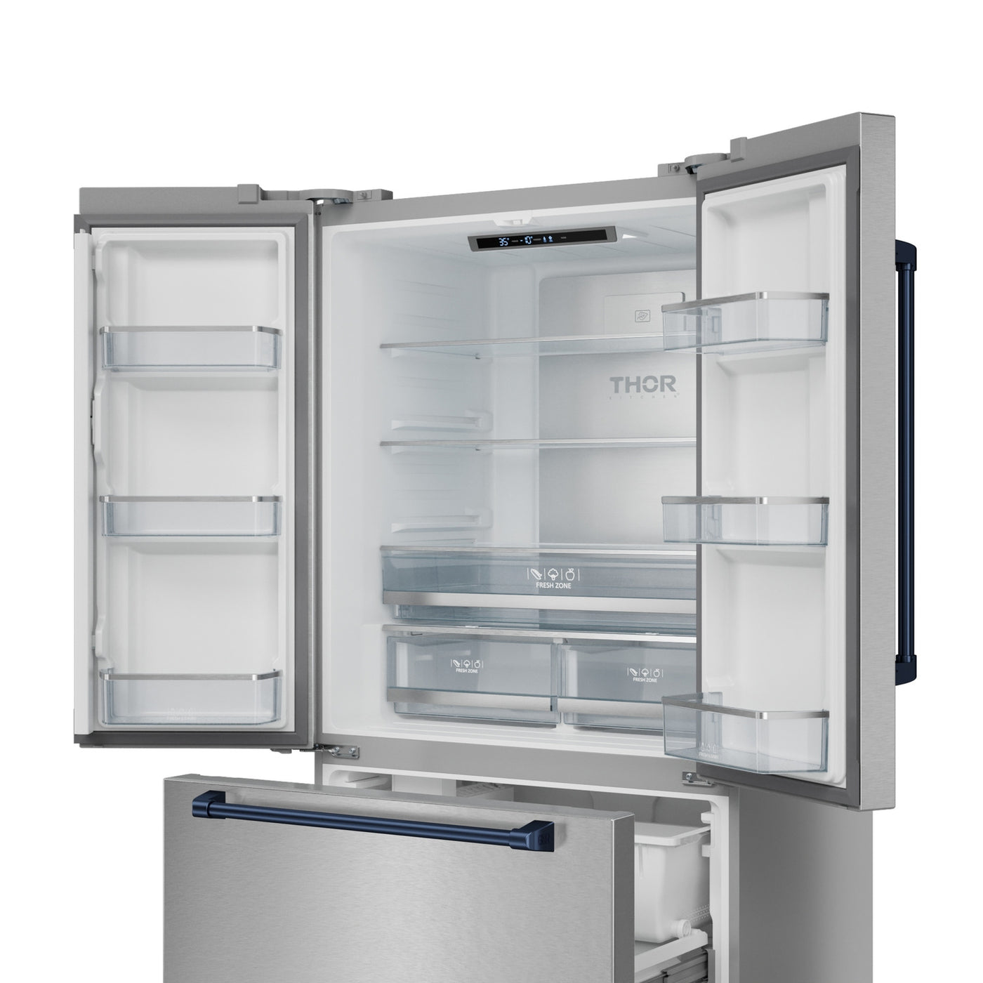 Thor Kitchen Stainless Steel French Door Counter-Depth Refrigerator with Ice Maker| Gordon Ramsay Collection (20.3 cu.ft.) - RF3621CTD99-BLU