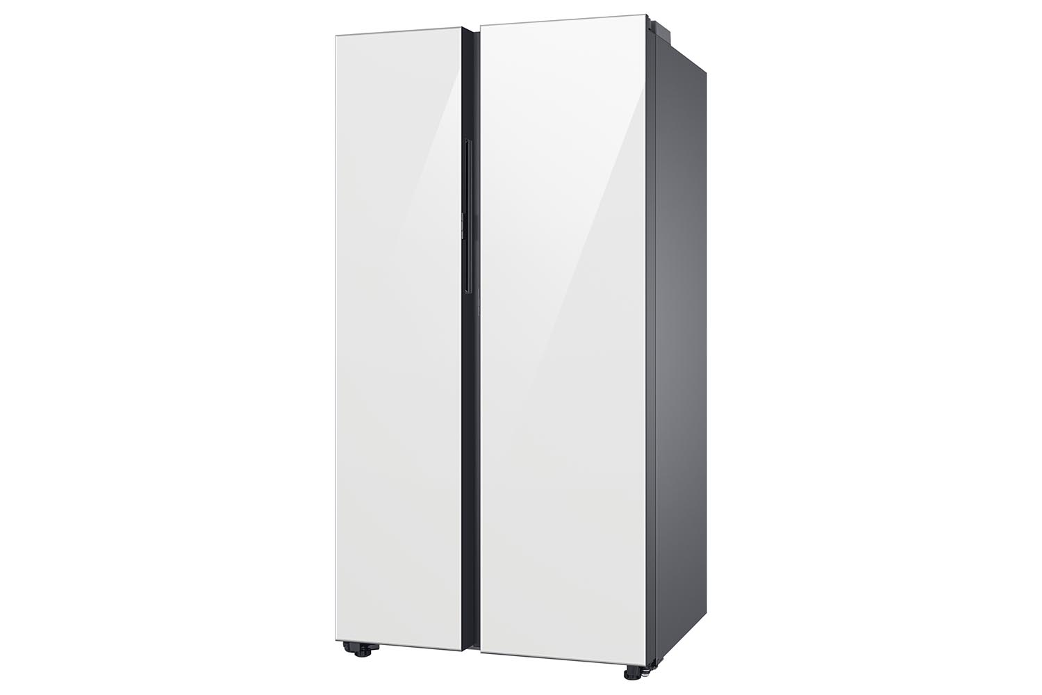 Samsung BESPOKE 36" 22.6 Cu. Ft. White Glass Side-by-Side Refrigerator with Beverage Center - RS23CB760012AA
