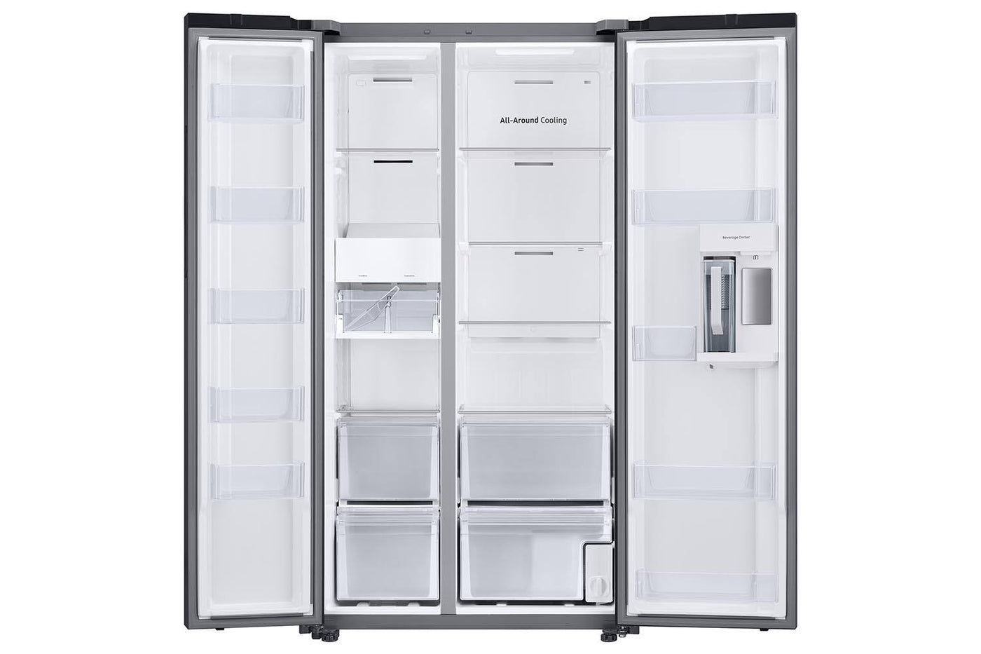 Samsung BESPOKE White Glass 36" Side-by-Side Refrigerator with Beverage Center (22.6 cu.ft) - RS23CB760012AA