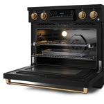 Thor Kitchen Black Stainless Steel Freestanding Professional Electric Range|Gordon Ramsay Series (6 cu.ft) - RSE36B-BRZ