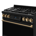 Thor Kitchen Black Stainless Steel Freestanding Professional Gas Range|Gordon Ramsay Series (6 cu.ft.) - RSG36B-BRZ