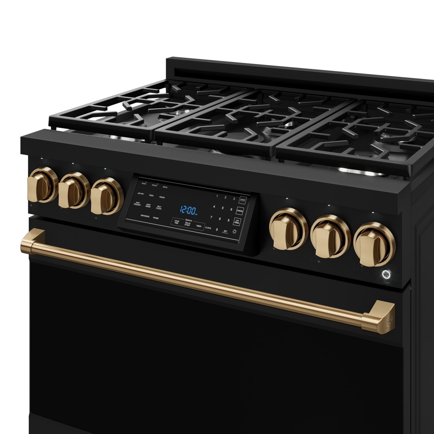 Thor Kitchen Black Stainless Steel Freestanding Professional Gas Range|Gordon Ramsay Series (6 cu.ft.) - RSG36B-BRZ