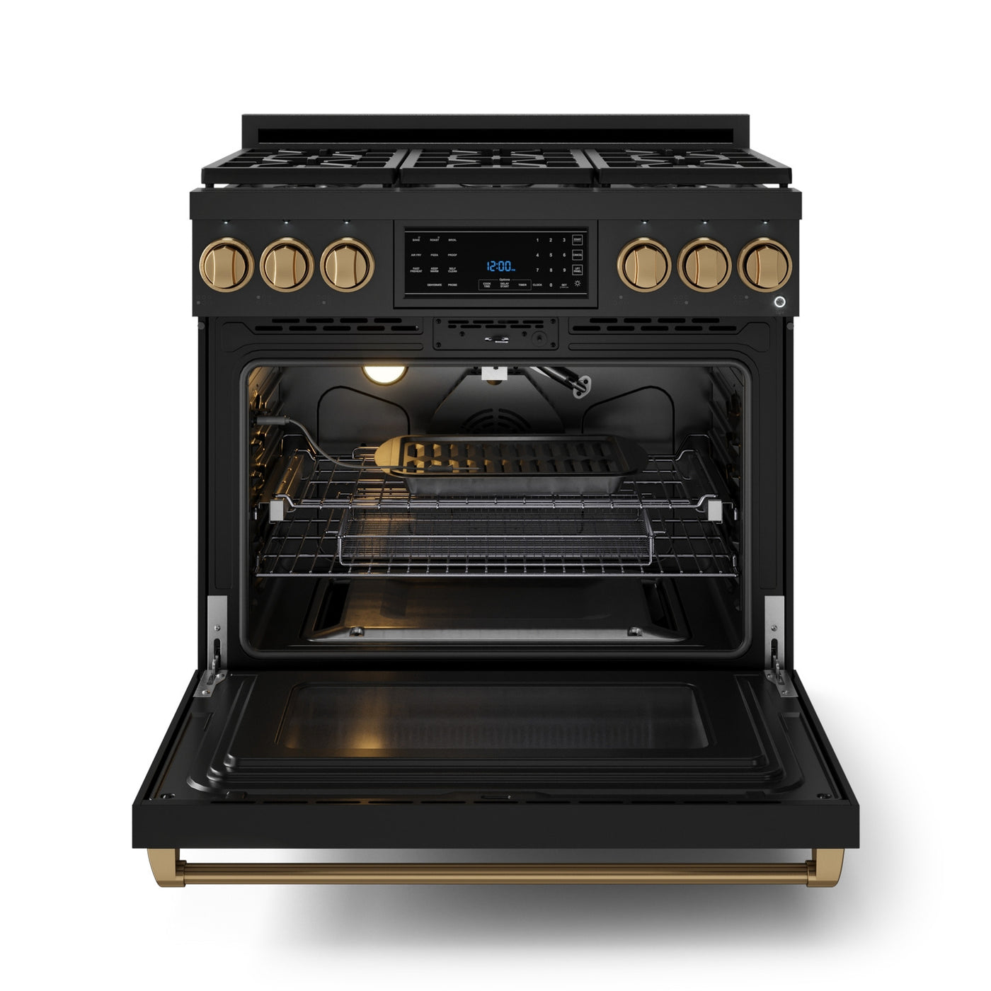 Thor Kitchen Black Stainless Steel Freestanding Professional Gas Range|Gordon Ramsay Series (6 cu.ft.) - RSG36B-BRZ