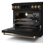 Thor Kitchen Black Stainless Steel Freestanding Professional Gas Range|Gordon Ramsay Series (6 cu.ft.) - RSG36B-BRZ