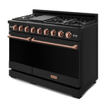 Thor Kitchen Black Stainless Steel Freestanding Professional Double Oven Gas Range|Gordon Ramsay Series (7 cu.ft.) - RSG48EB-RSG
