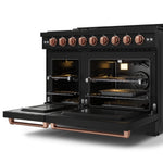 Thor Kitchen Black Stainless Steel Freestanding Professional Double Oven Gas Range|Gordon Ramsay Series (7 cu.ft.) - RSG48EB-RSG