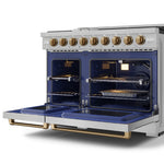 Thor Kitchen Stainless Steel Freestanding Professional Double Oven Gas Range|Gordon Ramsay Series (7 cu.ft.) - RSG48E-BRZ