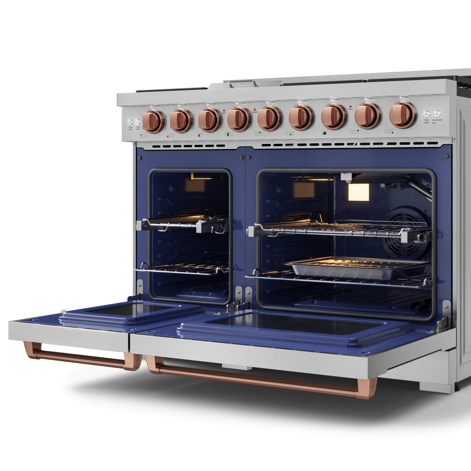 Thor Kitchen Stainless Steel Freestanding Professional Double Oven Gas Range|Gordon Ramsay Series (7 cu.ft.) - RSG48E-RSG