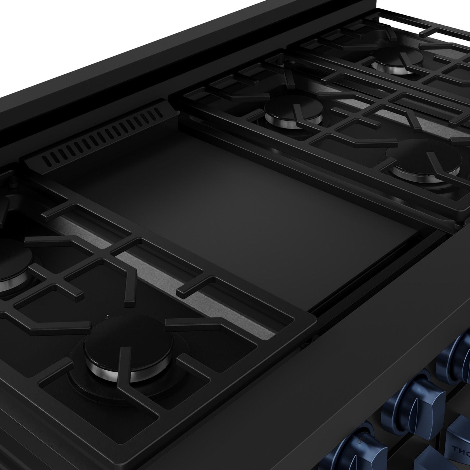 Thor Kitchen Black Stainless Steel Freestanding Professional Double Oven Gas Range|Gordon Ramsay Series (7 cu.ft.) - RSG48EB-BLU