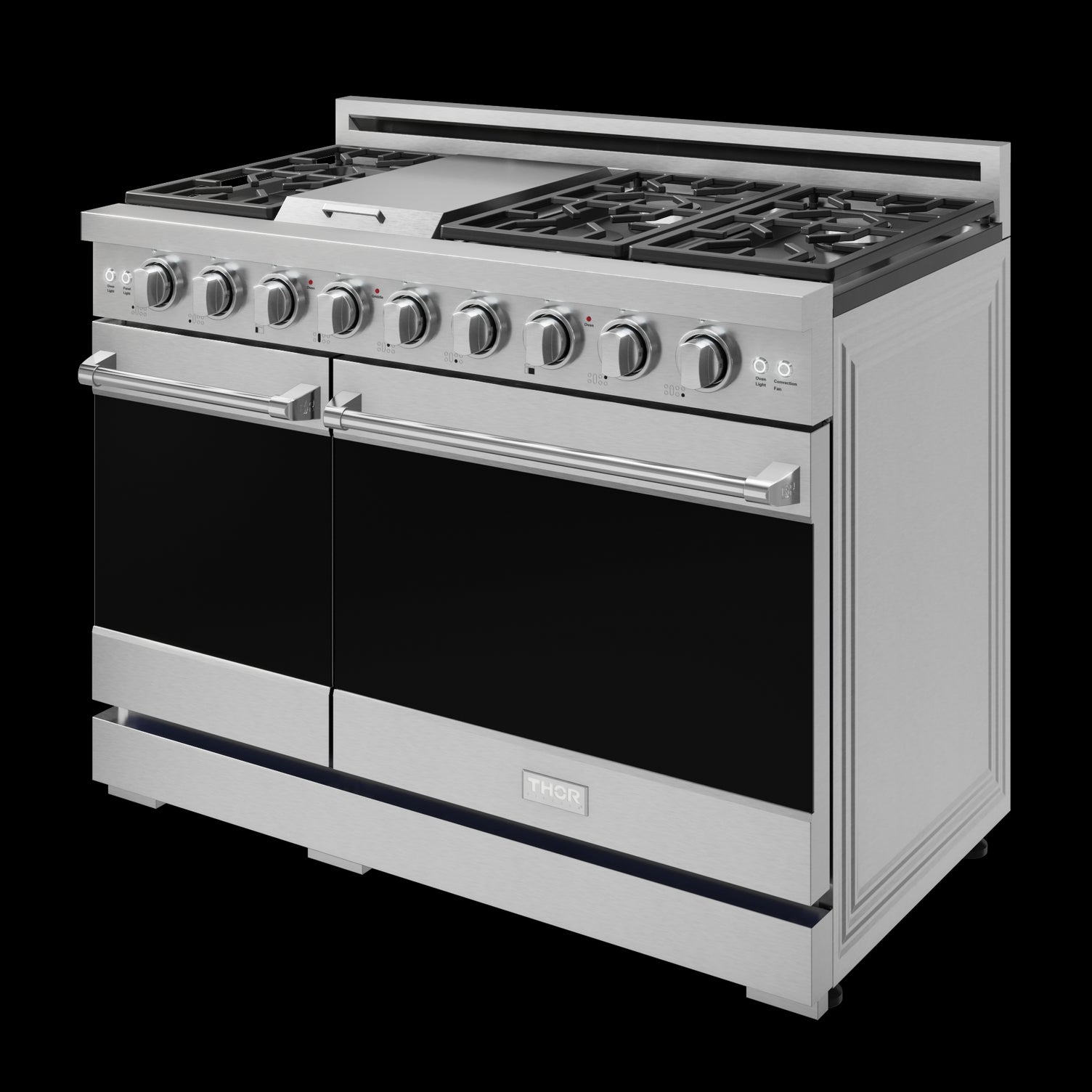 Thor Kitchen Stainless Steel Freestanding Professional Double Oven Gas Range|Gordon Ramsay Series (7 cu.ft.)- RSG48E
