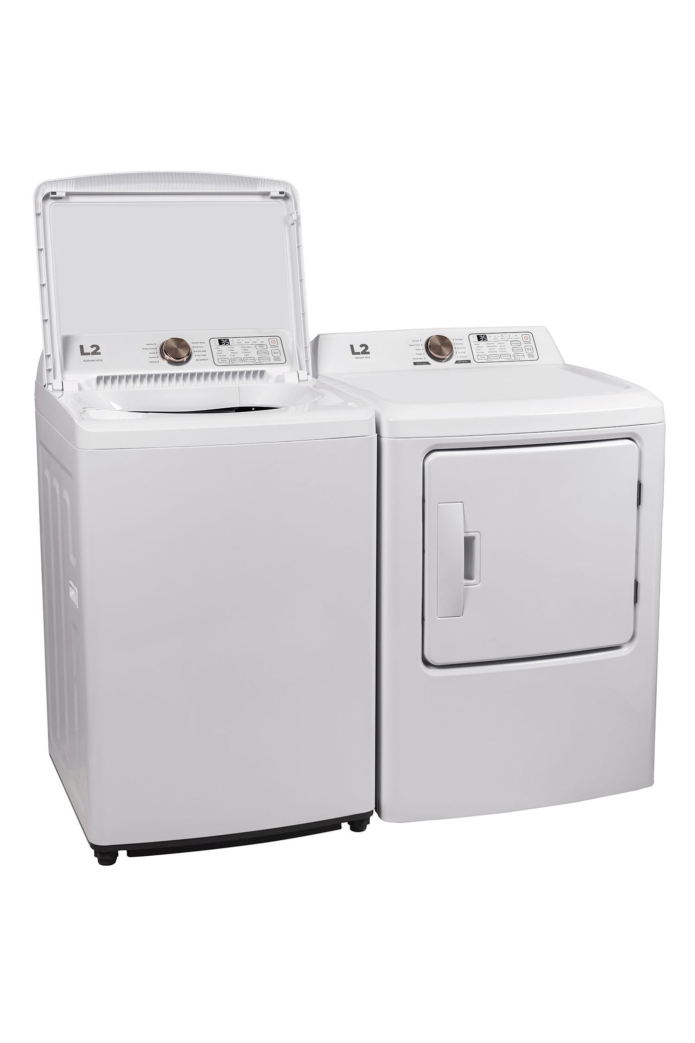 L2 White Top Load Washer (4.3 Cu. Ft) & White Electric Dryer (6.7 Cu. Ft) - LT43A3AWW/LE43A3AWW