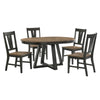 Addie 5-Piece Extendable Round Dining Set with Splat-Back Dining Chairs - Brown