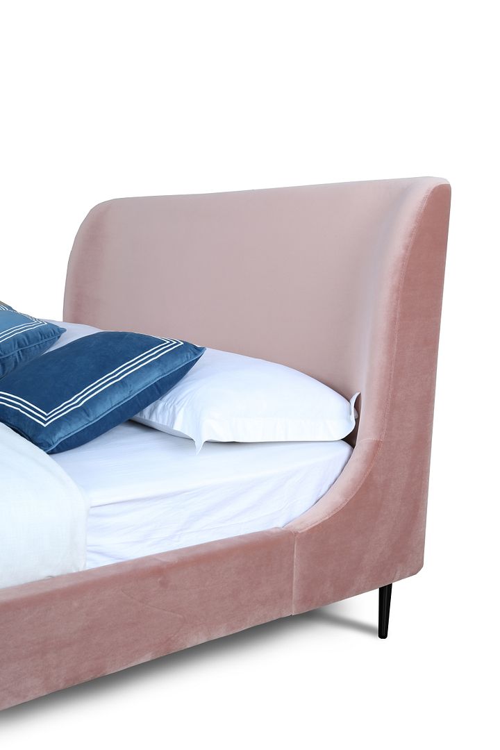 Stege Full-Size Bed - Blush/Black Legs