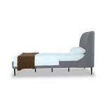 Stege Twin Bed - Grey with Black Legs