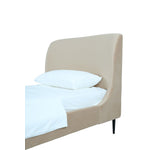 Stege Twin Bed - Taupe with Black Legs