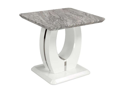 Salentino End Table - Antique White and Grey