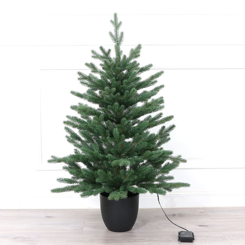 Kiruna 3 Ft Potted Balsam Fir Tabletop Christmas Tree - Warm White
