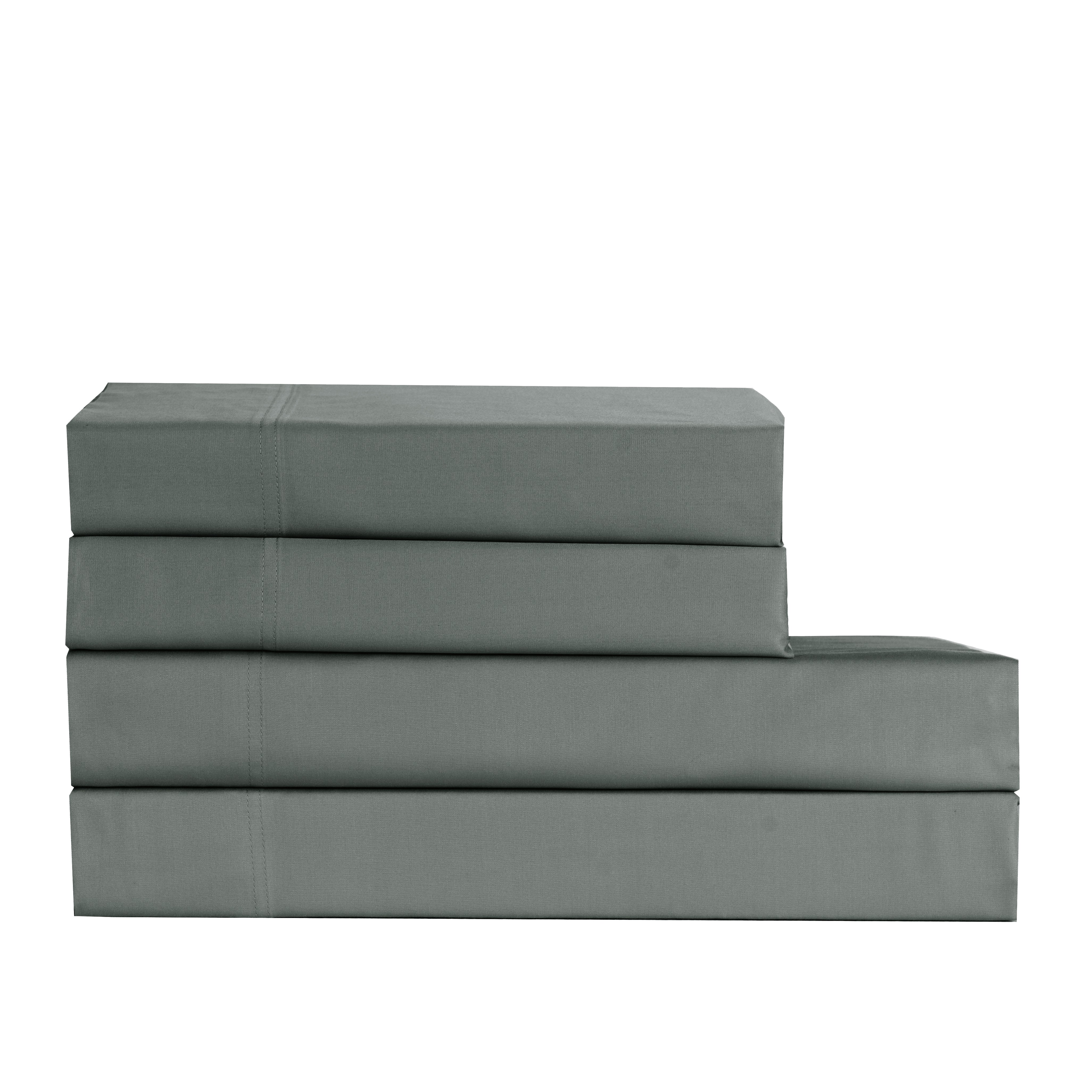 Cotton House 100% Cotton Pima King Sheet Set - 500 Thread Count Charcoal Grey
