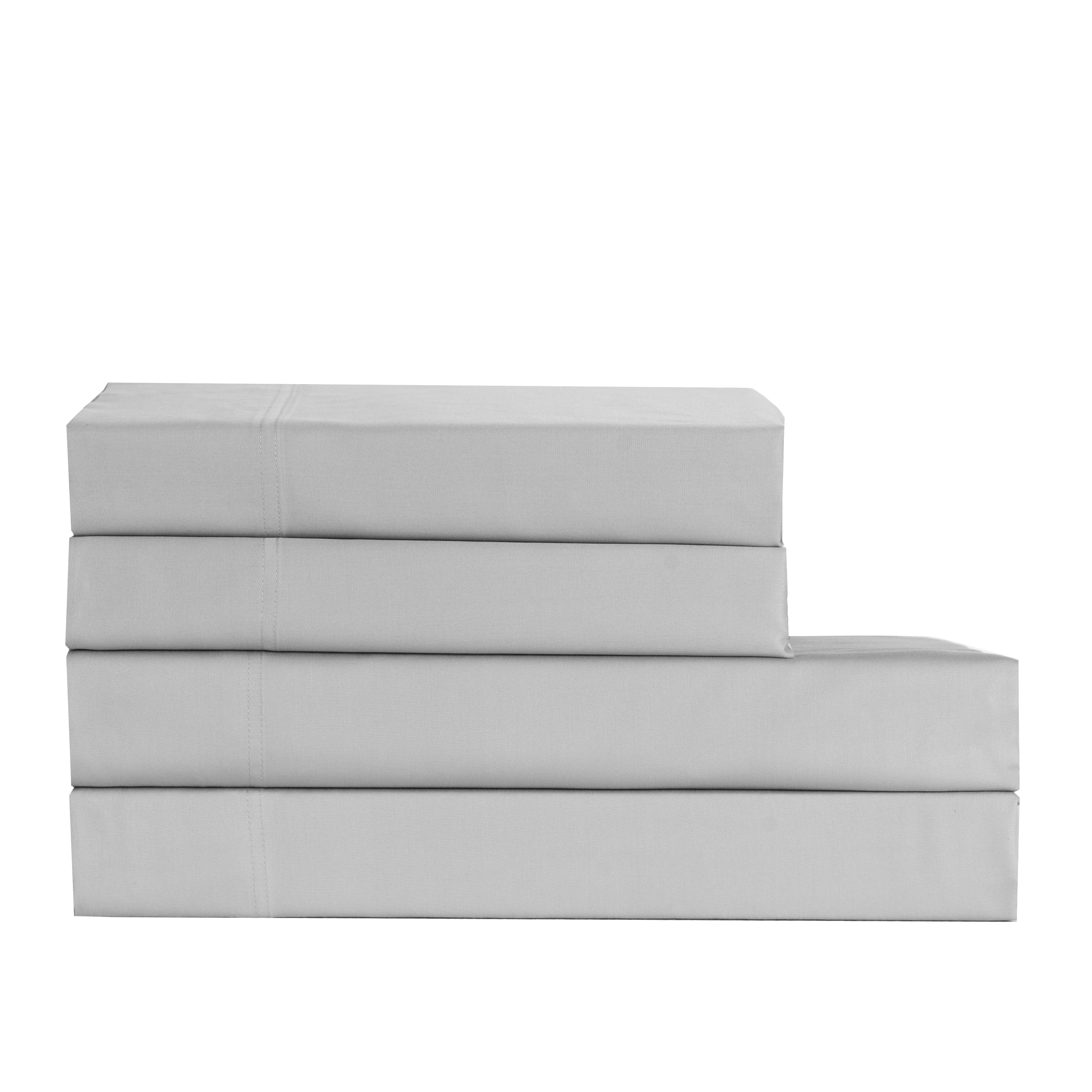 Cotton House 100% Cotton Pima Queen Sheet Set - 500 Thread Count Silver