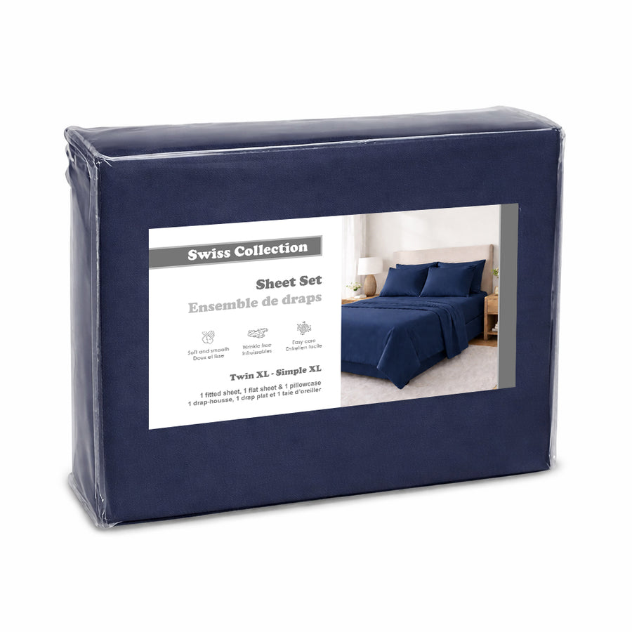 Cotton House Microfiber Twin XL Sheet Set - Blue