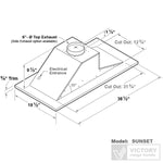 VICTORY Matte White 600 CFM Flush Ceiling Range Hood - Sunset-WH--