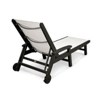 POLYWOOD® Coastal Wheel Chaise - Black/White