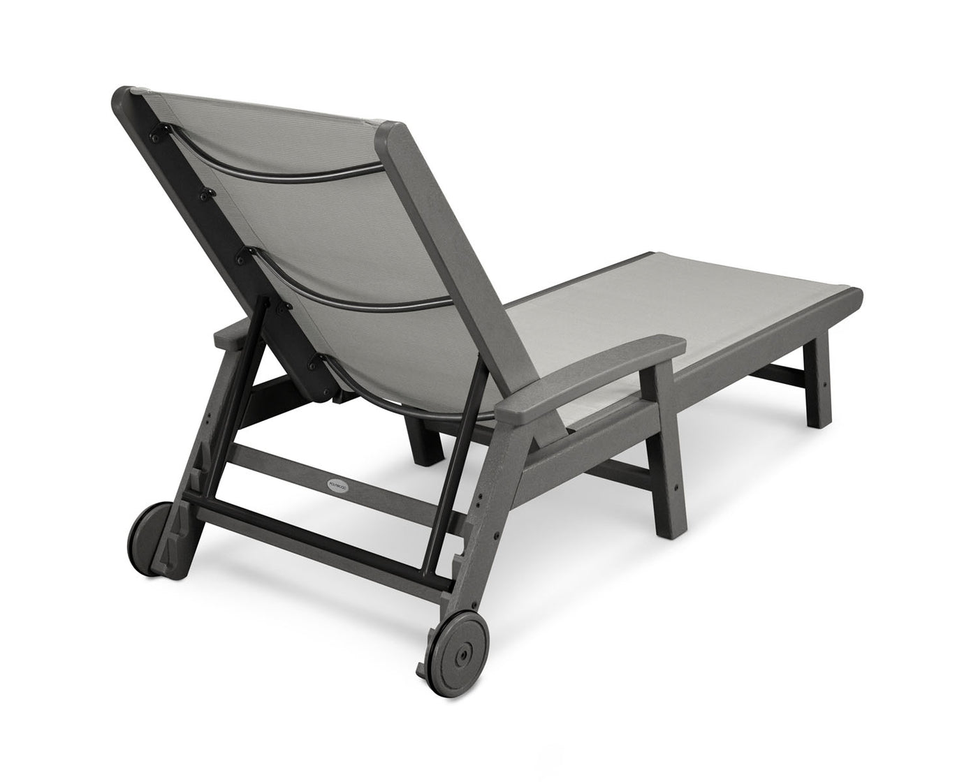 POLYWOOD® Coastal Wheel Chaise - Grey/Metallic