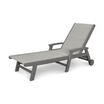 POLYWOOD® Coastal Wheel Chaise - Grey/Metallic