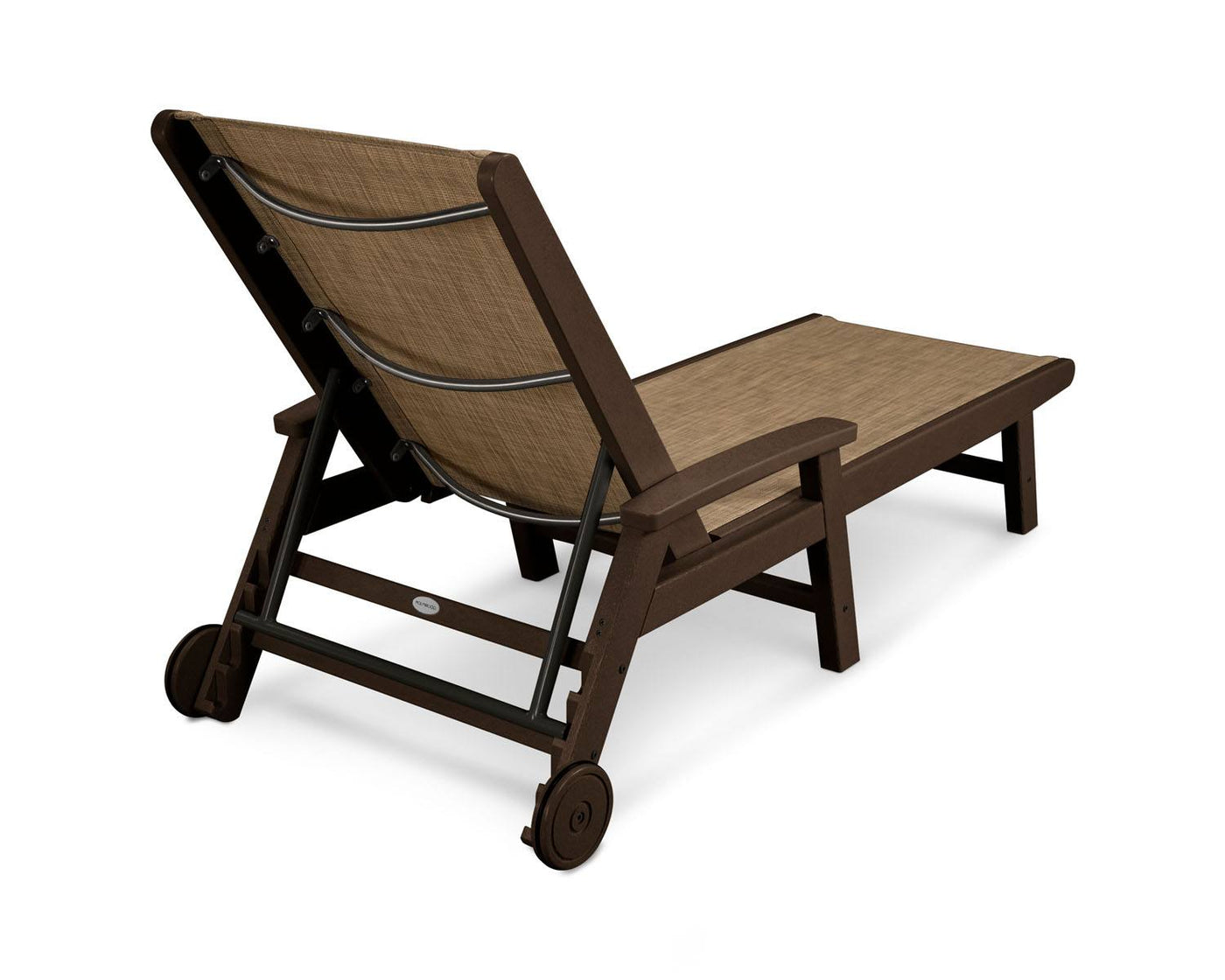 POLYWOOD® Coastal Wheel Chaise Mahogany/Burlap Leon's