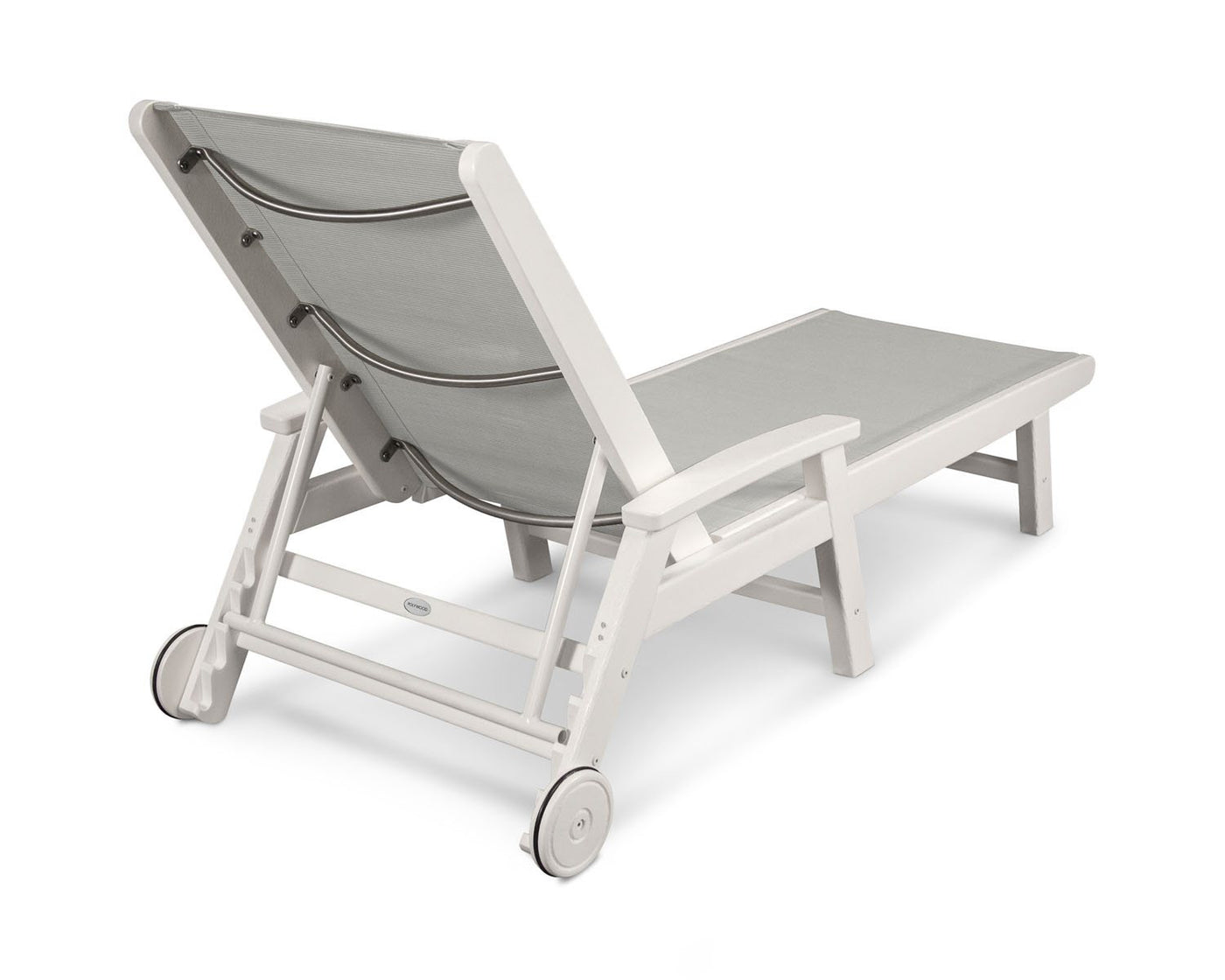 POLYWOOD® Coastal Wheel Chaise - Grey/White