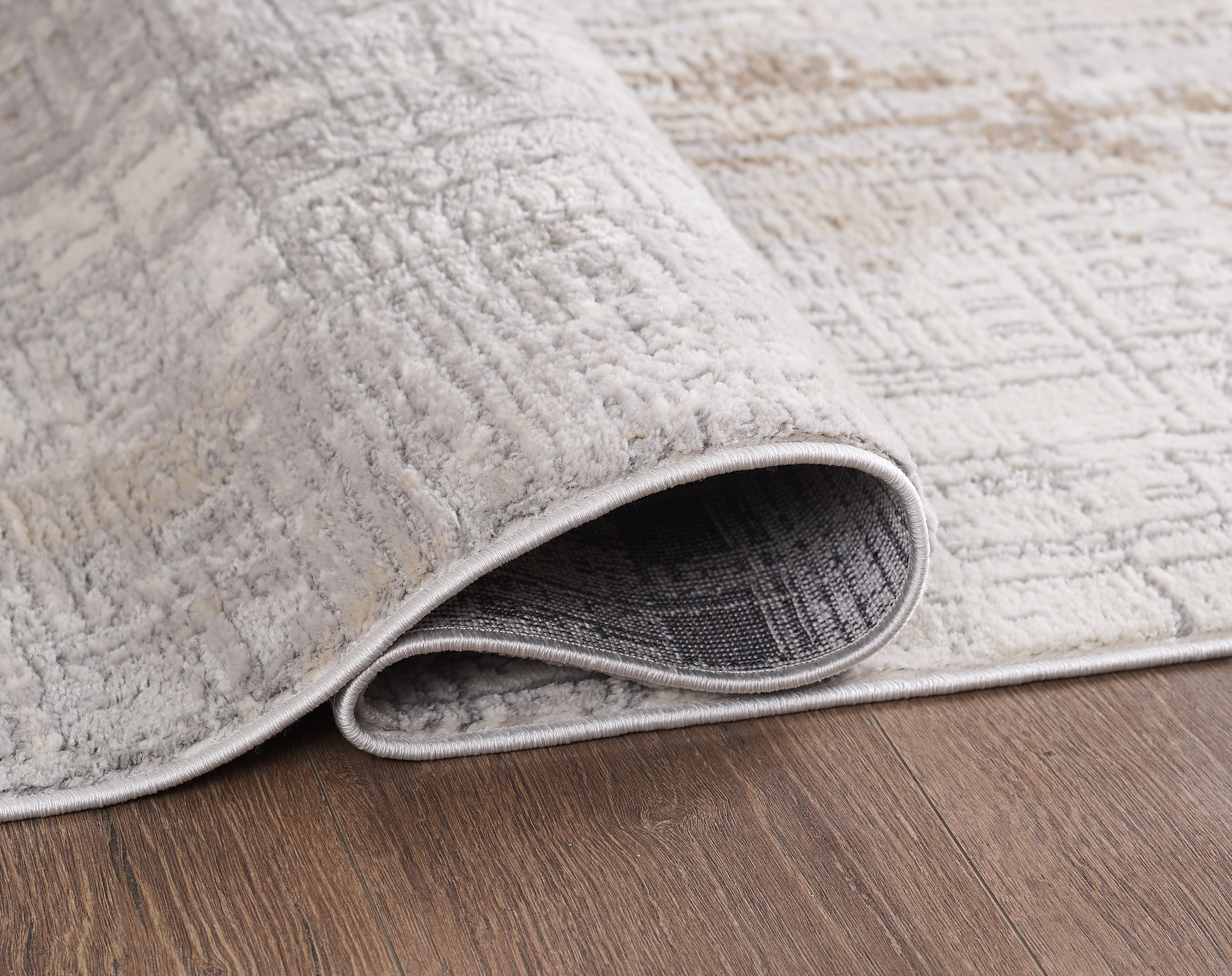 Merinos Symphony 7'8" x 10'8" Area Rug with Underpad - Grey, Grey