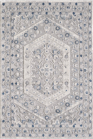 Merinos Symphony 6'6" x 9'5" Area Rug with Underpad - Grey, Light Grey