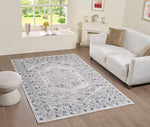 Merinos Symphony 5'3" x 7'5" Area Rug with Underpad - Grey, Light Grey