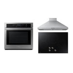 Samsung 5000 Series Stainless Steel Kitchen Package with Wall Oven, Electric Cooktop, and Hood Fan
