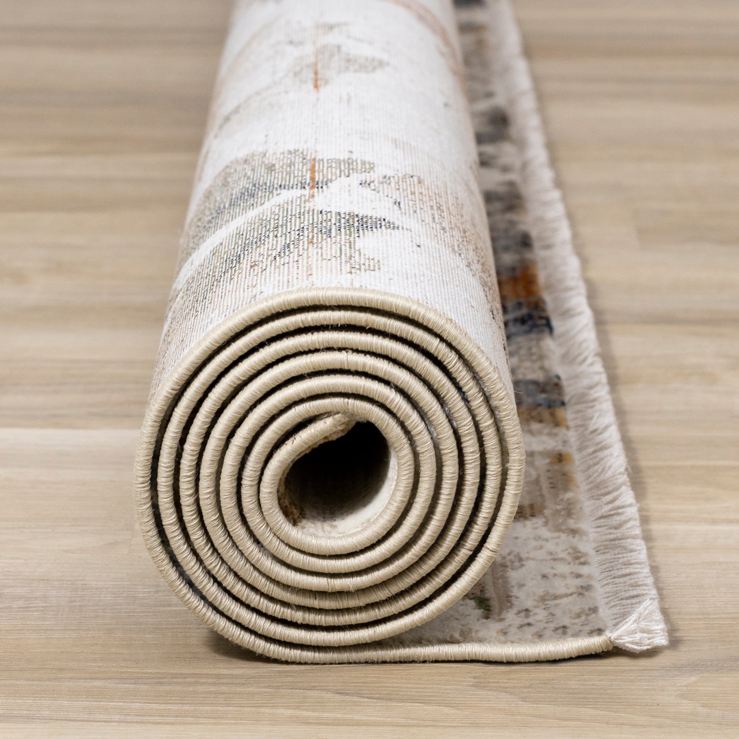 Rustic Garden 7'10" x 10'2" Warm Toned Floral Print Area Rug - Cream