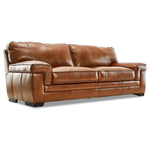 Stampede Leather Sofa and Chair Set - Chestnut