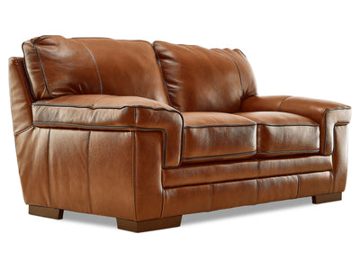 Stampede Leather Loveseat - Chestnut