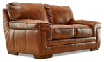 Stampede Leather Sofa and Loveseat Set - Chestnut