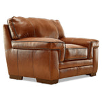 Stampede Leather Sofa, Loveseat and Chair Set - Chestnut