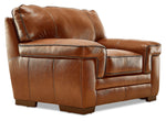 Stampede Leather Sofa and Chair Set - Chestnut