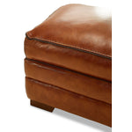 Stampede Leather Ottoman - Chestnut
