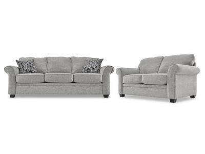 Duffield Sofa and Loveseat Set - Smoke