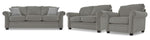 Duffield Sofa, Loveaset and Chair Set - Sutton Charcoal